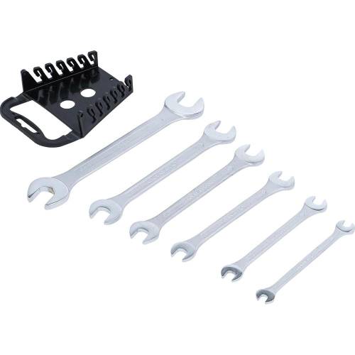 Jeu de Clés Plates 6 pcs 6 x 7 - 17 x 19 mm - Acier Résistant - Précision et Durabilité, Zones Difficiles - D-Work