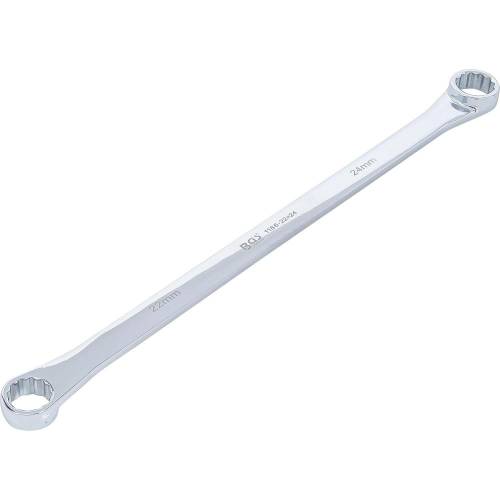 Clé à Fil contre Coudée Extra Longue 22x24 mm - Acier Résistant - Précision et Confort d Utilisation - BGS