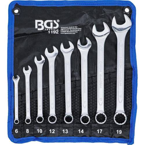 Jeu de Clés Mixtes 6-19 mm - 8 pcs - Acier Résistant et Pratique pour Mécanique et Bricolage, Pro - D-Work