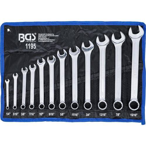 Jeu de Clés Mixtes en Pouce 1/4 - 15/16 12 pcs - Acier Résistant et Précision Professionnelle - D-Work