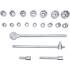 Coffret de Douilles 20 pcs 19-50 mm - Acier Résistant - Outils Polyvalents pour Mécanique et Bricolage - D-Work