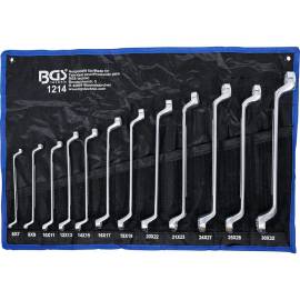 Jeu de Clés à Oeil Doubles Coudées 12 pcs - 6 x 7 à 30 x 32 mm - Acier Résistant et Précision Professionnelle - D-Work