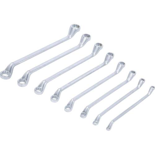 Jeu de Clés à Œil Doubles Coudées 8 Pièces - 6x7 à 20x22 mm - Acier Résistant - Précision et Confort d Utilisation - BGS