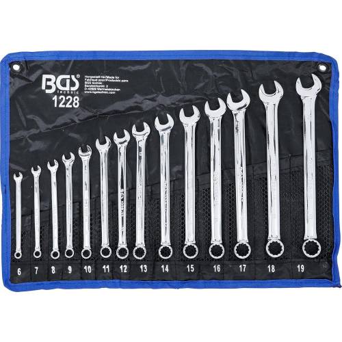 Jeu de Clés Mixtes Extra Longues 6-19 mm - 14 Pièces - Acier Résistant et Précision Professionnelle - BGS