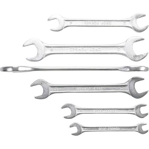 Jeu de Clés Plates Doubles 6 pcs - 6 x 7 à 18 x 19 mm - Acier Résistant - Outils Polyvalents pour Bricolage - D-Work