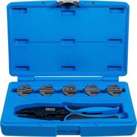 Pince à Sertir avec 5 Paires de Mâchoires - l. 19,7 cm, H. 5,2 cm, Prof. 28,4 cm - Outil Polyvalent et Préc - D-Work