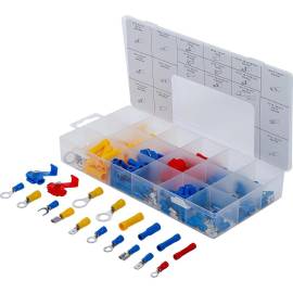 Assortiment de Cosses 160 pcs - l. 11 mm, H. 3,2 mm, Prof. 22,9 mm - Connectique Fiable et Pratique - D-Work