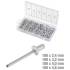 Assortiment de Rivets Pop 150 Pièces - Acier, Ø3.2 à 4.8 mm - Fixation Solide et Polyvalente - BGS