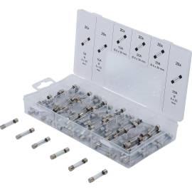 Assortiment de Fusibles en Verre 120 pcs - Variété et Sécurité Électrique - D-Work