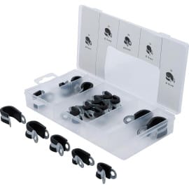 Assortiment de 18 Colliers de Tuyau à Revêtement Caoutchouc - D.6 à 16 mm - Protection et Fixation Fiable - D-Work