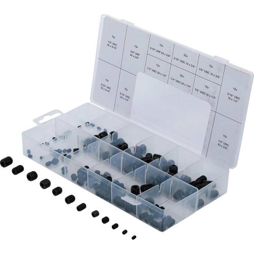 Assortiment de Vis Sans Tête en Pouces 160 Pièces - Acier, Résistantes et Polyvalentes - - BGS