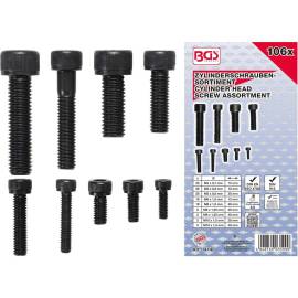 Assortiment de Vis à Tête Cylindrique Hexagone Femelle 106 pcs - Polyvalence et Praticité, Acier - D-Work