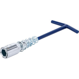 Clé pour Bougies d Allumage 16 mm / 21 mm - Poignée T, Ressort Articulé - Précision et Confort d Utilisation - BGS
