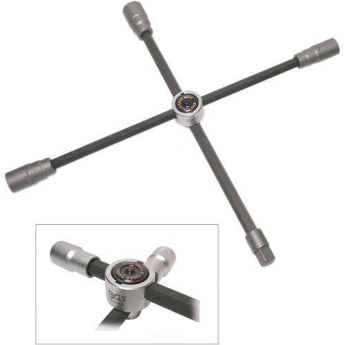 Clé en Croix avec Articulation 17x19x21x12,5 mm (1/2 ) - - Polyvalente et Pratique pour Voitures - BGS