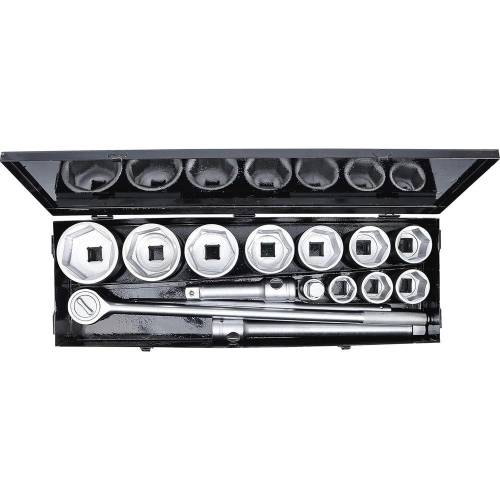 Coffret de Douilles 15 pcs 25 mm (1) - 36 à 80 mm - Acier Résistant - Usage Professionnel - D-Work