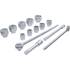Coffret de Douilles 15 pcs 25 mm (1) - 36 à 80 mm - Acier Résistant - Usage Professionnel - D-Work