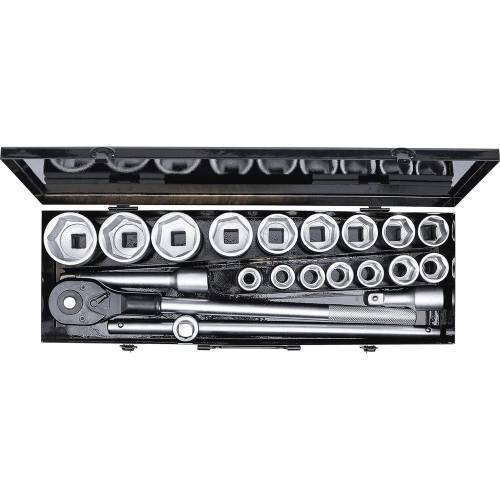 Coffret de Douilles 20 pcs 19-50 mm (3/4) - Acier Résistant - Outils Polyvalents pour Mécanique et Bricolage - D-Work