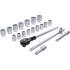 Coffret de Douilles 20 pcs 19-50 mm (3/4) - Acier Résistant - Outils Polyvalents pour Mécanique et Bricolage - D-Work