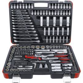 Coffret de Douilles 216 Pièces - 6,3 mm (1/4 ), 10 mm (3/8 ), 12,5 mm (1/2 ) - Acier Résistant - Ensemble Complet pour Bri - BGS