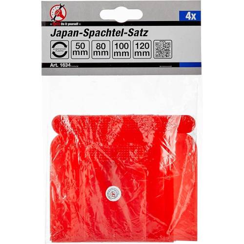 Jeu de Couteaux à Mastiquer 4 pièces 50/80/100/120 mm - Plastique - Pratique et Résistant - BGS