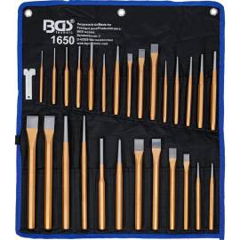 Jeu de Chasses et Burins 28 pcs - Acier, Outils de Démontage et Découpe - Précision et Robustesse - D-Work