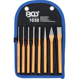 Jeu de Chasse-Goupilles 150 mm - 8 pcs avec Burins et Pointeaux - Précision et Robustesse, Acier - D-Work