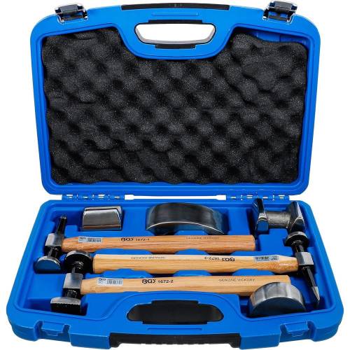Mallette de Tas et Marteaux de Carrosserie 7 pcs - Outils Robustesse et Précision - Acier, Pro - D-Work