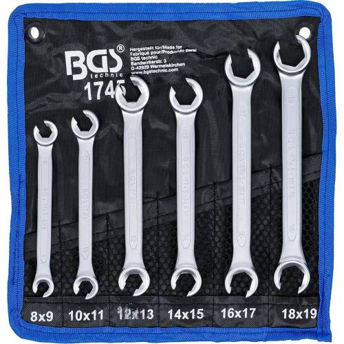 Jeu de Clés à Tuyauter 6 pcs - 8 x 9 à 18 x 19 mm - Acier Résistant - Polyvalence et Précision - D-Work