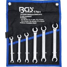 Jeu de Clés à Tuyauter 6 pcs - 8 x 10 à 17 x 19 mm - Acier Résistant - Polyvalence et Précision - D-Work