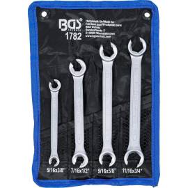 Jeu de Clés à Tuyauter 4 pcs - En Pouce - Acier Résistant - Précision et Durabilité, Pro - D-Work