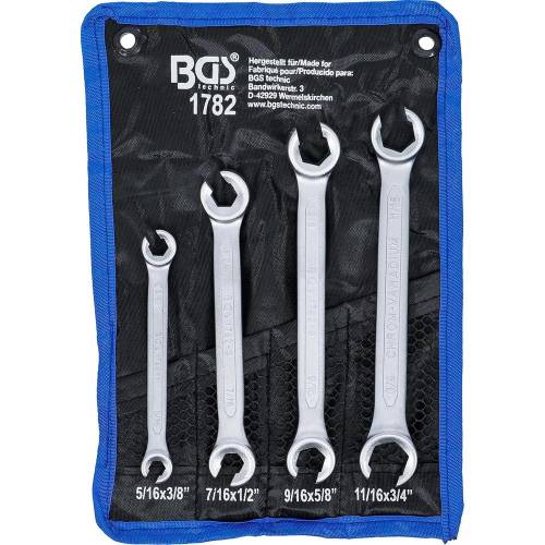 Jeu de Clés à Tuyauter 4 pcs - En Pouce - Acier Résistant - Précision et Durabilité, Pro - D-Work