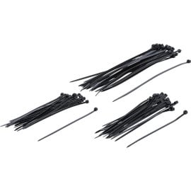 Assortiment de Colliers Plastique Noir 100-200 mm - 75 pcs - Fixation Pratique et Résistante - D-Work