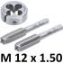 Pré-Tarauds et Filières M12 x 1,5 - 2 Pièces - Acier Résistant - Filetage Précis et Durable - BGS