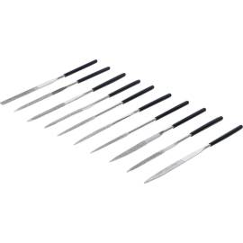 Jeu de Limes Diamantées Droites 10 pcs 140 x 3 mm - Précision et Durabilité - Plastique, Pro - D-Work