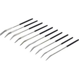 Jeu de Limes Diamantées de Perforation Courbées 10 pcs 140 x 3 mm - Précision et Durabilité - Acier - D-Work