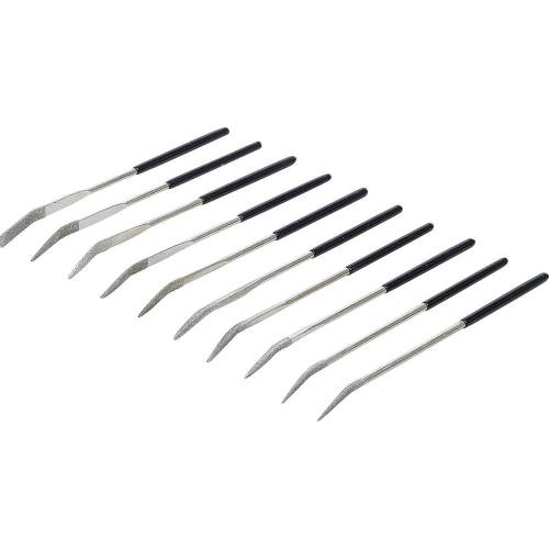 Jeu de Limes Diamantées de Perforation Courbées 10 pcs 140 x 3 mm - Précision et Durabilité - Acier - D-Work