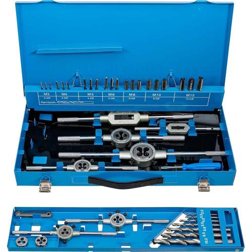 Jeu de Tarauds M3-M12 44 Pièces - Acier, Précision et Durabilité - - BGS