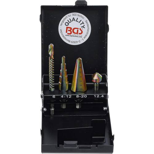 Jeu de Forets Multi-Usage HSS-G 4 Pièces - Acier Rapide, Polyvalent et Précis - BGS