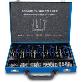 Kit de Réparation de Filets M5-M12 - 130 Pièces - Acier Résistant - Réparation Facile et Durable - BGS