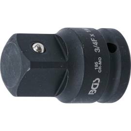 Adaptateur de Clé à Douille à Choc - Femelle 20 mm (3/4 ), Mâle 25 mm (1 ) - Acier Résistant - Adaptation et Robustesse - BGS