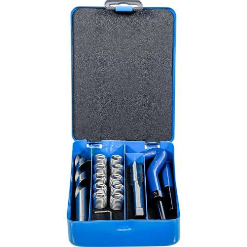 Kit de Réparation de Filets M12 x 1,75 - 14 Pièces - Acier Résistant - Réparation Fiable et Durable - BGS