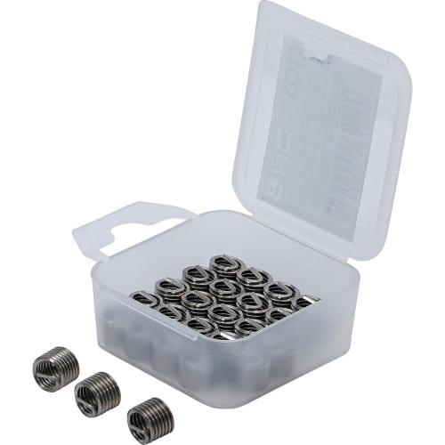 Inserts Taraudés M8 x 1,25 - 25 Pièces - Acier Résistant - Fixation Fiable et Durable - BGS