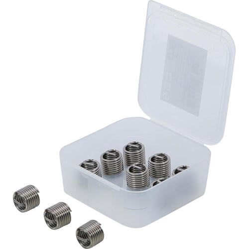 Inserts Taraudés M12 x 1,75 - Lot de 10 pièces - Acier Résistant - Fixation Fiable et Durable - BGS
