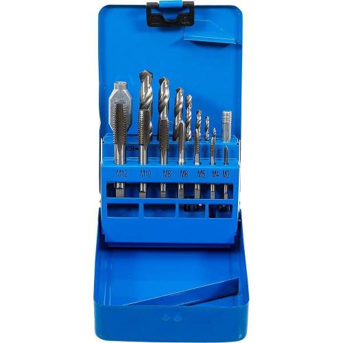 Jeu de Tarauds et Mèches HSS M3-M12 - 2,5-10,2 mm - Acier Rapide, Précision et Durabilité - BGS