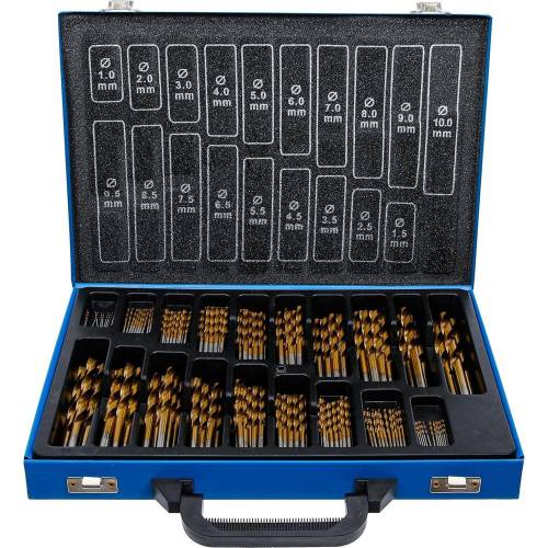 Jeu de Forets HSS 170 pcs 1-10 mm - Traitement Nitrure de Titane - Performance et Durabilité, Acier - D-Work