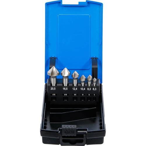 Jeu d Embouts à Chanfreiner HSS DIN 335 Form C - 6 pcs - Précision et Durabilité, Acier, Pro - D-Work