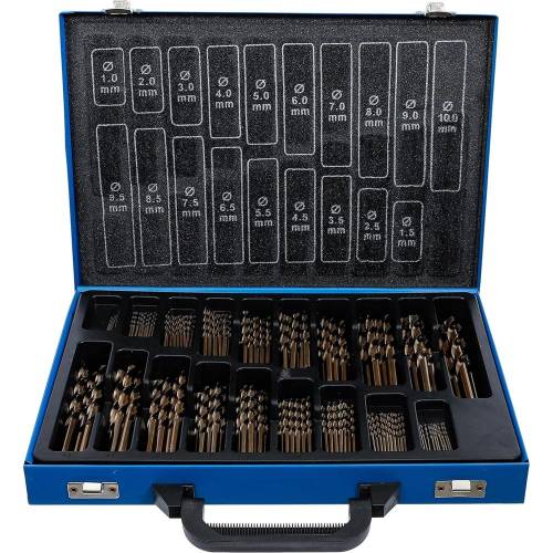 Jeu de Forets HSS Cobalt 5% 170 Pièces 1-10 mm - Haute Précision et Durabilité - - BGS