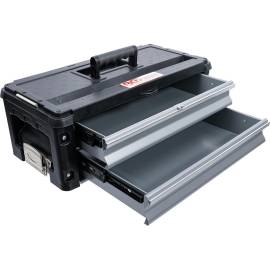 Supplément de Caisse à Outils à Coque Dure 2 Tiroirs - 21 x 27.2 x 52.9 cm - Rangement Robuste et Pratique - D-Work