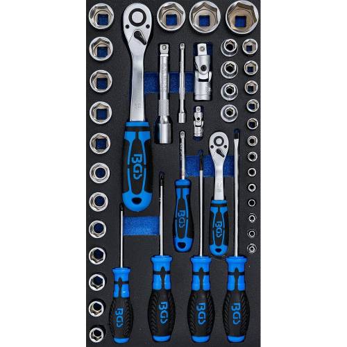 Insert pour Jeu de Douilles et Tournevis 43 Pièces - - Kit Complet et Pratique pour Réparations - BGS