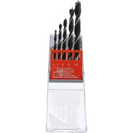 Jeu de Mèches Bois 4-10 mm - 5 pcs - Acier Durable - Perçage Précis et Efficace, Pro - D-Work